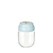 3lü Set Vintage Dekoratif Desenli Cam Kavanoz 425ml - 14,3 oz - 4