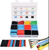 560 Parça Makaron Seti Kapaklı Kutulu Kablo Birleştirme Koruyucu Sıcaklıkla Daralan Makaron Set - 1