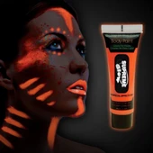 Karanlıkta Parlayan Fosforlu Neonlu Glow Parti Yüz Boyası Vücut Kremi Turuncu Renk - 1