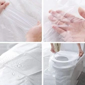 50 Adet Biyobozulur Klozet Kapağı Poşeti Seyahat Tipi Taşınabilir Klozet Kılıfı - 3