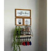 Metal Askılıklı Kahve Köşesi Rafı - 3