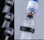 Filtreli Su Tasarruflu 3 Fonksiyonlu Oynar Musluk Başlığı - Şeffaf - 1