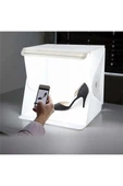20 X 20 Cm Profesyonel Stüdyo Led Işıklı Çift Sıra Ürün Fotoğraf Çekim Çadırı - 2
