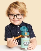 Skip Hop Zoo Pipetli Paslanmaz Çelik Suluk 350 ml Robot - 3