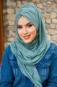 Mint Ponpon Hazır Şal - 1