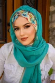 Mint Fulya Çiçek Desen Hazır Şal thumbnail 1