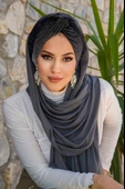 Antrasit Burgu Hazır Şal - 1