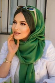 Bahar Yeşili Haki Burgu Hazır  Şal thumbnail 2
