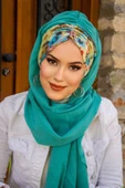 Mint Fulya Çiçek Desen Hazır Şal thumbnail 4