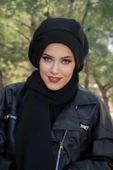 Siyah Fiyonklu Tesettür Bere - 3
