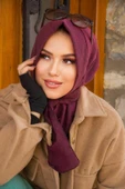 Bordo Kaşe Hazır Eşarp - 3