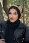 Siyah Kaşe Garnili Tesettür Bere - 3