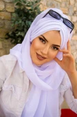 Beyaz Büzgülü Hazır Şal thumbnail 2