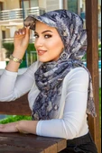 Siyah Yılan Derisi Desen Kepli Bandana Şapka Şal - 2