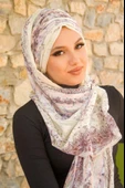 Mürdüm Ekru Desen Hazır Şal - 1