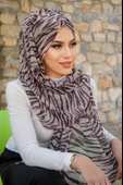 Kahve Zebra Desen Hazır Şal thumbnail 3