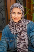 Zebra Desenli Bone Hazır Şal thumbnail 3
