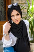 Siyah Dantelli Burgu Model Hazır Şal - 1