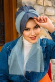 Füme Soft Fularlı Şapka Bone - 1