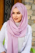 Pudra Pembe Büzgülü Hazır Şal - 1