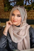 Gri Bej Desen Hazır Şal - 1