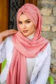 Gülpembe Büzgülü Hazır Şal thumbnail 1