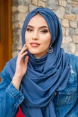 İndigo Büzgülü Hazır Şal thumbnail 1