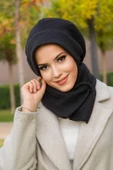 Siyah Şardonlu Tesettür Bere Ve Etol Takım - 3