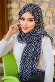 Siyah Gri Zebra Desen Hazır Şal thumbnail 3