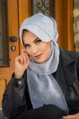 Gri Melanj Atkılı Tesettür Şapka thumbnail 2