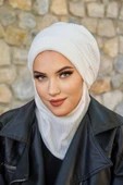 Kırık Beyaz Fitilli Maskeli Bere - 1