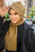 Hardal Kaşe Tesettür Şapka - 3