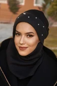 Siyah Swarovski Taşlı Maskeli Bere thumbnail 2