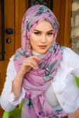 Gülkurusu Çiçek Desenli Hazır Şifon Şal thumbnail 2