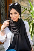 Siyah Dantelli Burgu Model Hazır Şal - 3