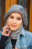Antrasit Aksesuarlı Bucket Şapka - 30401 - 1