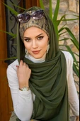 Haki Yazı Desenli Bone Hazır Şal - 3