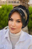 Siyah Vizon Bantlı Şapka Bone - 3
