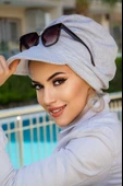 Spor Gri Tesettür Şapka Bone thumbnail 1