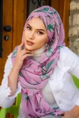 Gülkurusu Çiçek Desenli Hazır Şifon Şal thumbnail 1
