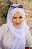 Beyaz Büzgülü Hazır Şal thumbnail 1