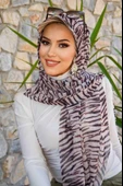 Zebra Desen Kepli Bandana Şapka Şal thumbnail 3