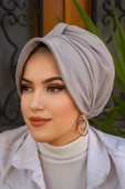 Taş Gri Tesettür Şapka Bone thumbnail 2