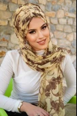 Uçuk Sarı Kahve Çiçek Desen Hazır Şal thumbnail 1