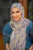 Soft Renkler Helezon Desenli Bone Hazır Şal - 3