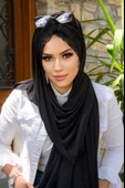 Siyah Dantelli Burgu Model Hazır Şal - 2
