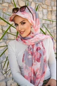 Pudra Gri Desen Kepli Bandana Şapka Şal thumbnail 2
