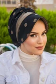 Siyah Vizon Bantlı Şapka Bone - 2