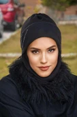 Siyah Taşlı Maskeli Bere - 2