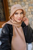 Bej Taşlı Aksesuarlı Vintage Şapka - 2